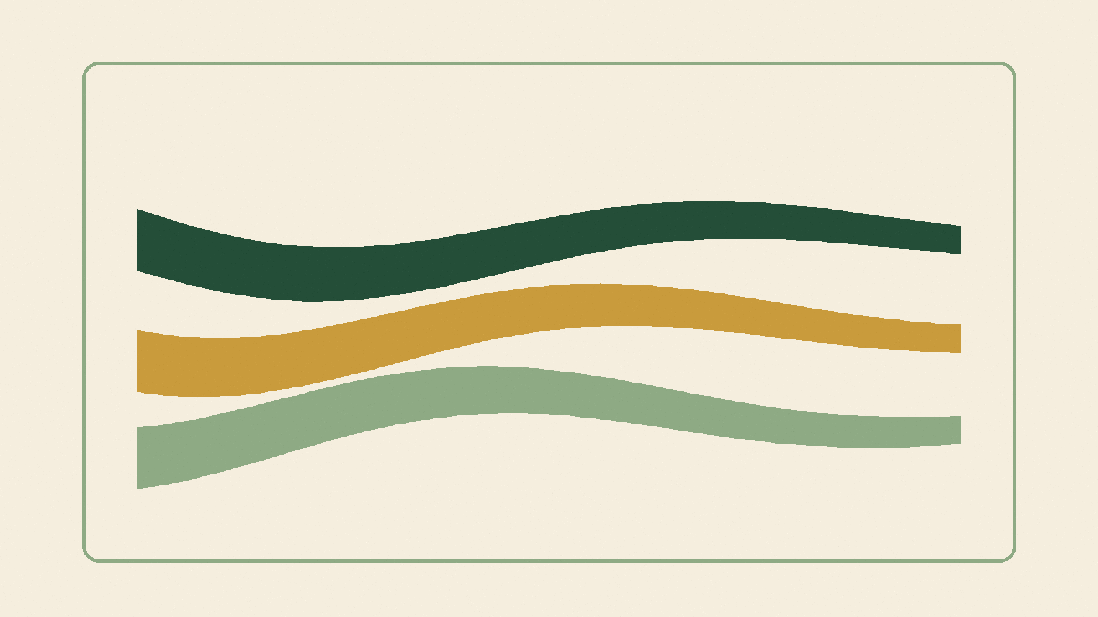 Three paper-cut ribbons of different colors flowing toward a horizon, illustrating separate retirement income sources.