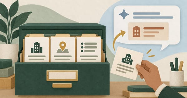 Firm records for name, location and services being checked against an AI-style answer.