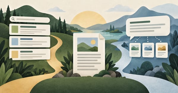 Website page between a list of search results and an answer drawing on several sources.