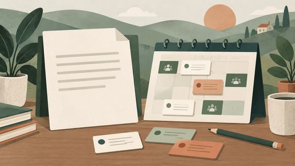 Conceptual illustration of a service calendar tied to deliverables