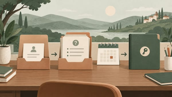 Conceptual illustration of staged document requests.